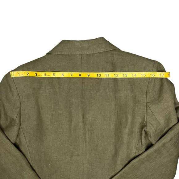 Polo Ralph Lauren Double-Breasted 100% Linen Blazer in Green Size 8 - Picture 12 of 16
